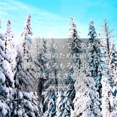 Picture 05 - 詩篇 147:8 JPN - 主は雲をもって天をおおい、地のた - Bible Verse Picture