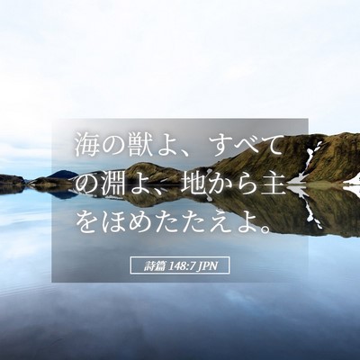 Picture 05 - 詩篇 148:7 JPN - 海の獣よ、すべての淵よ、地から主 - Bible Verse Picture