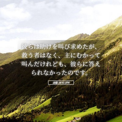 Picture 05 - 詩篇 18:41 JPN - 彼らは助けを叫び求めたが、救う者 - Bible Verse Picture