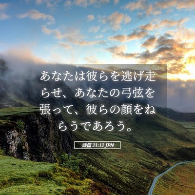 Picture 05 - 詩篇 21:12 JPN - あなたは彼らを逃げ走らせ、あなた - Bible Verse Picture