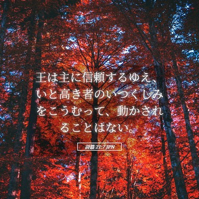 Picture 05 - 詩篇 21:7 JPN - 王は主に信頼するゆえ、いと高き者 - Bible Verse Picture