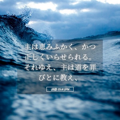 Picture 05 - 詩篇 25:8 JPN - 主は恵みふかく、かつ正しくいらせ - Bible Verse Picture