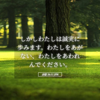 Picture 05 - 詩篇 26:11 JPN - しかしわたしは誠実に歩みます。わ - Bible Verse Picture
