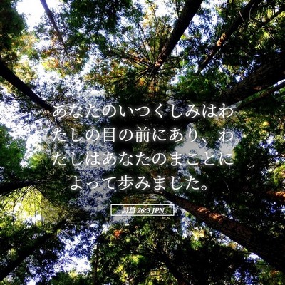 Picture 05 - 詩篇 26:3 JPN - あなたのいつくしみはわたしの目の - Bible Verse Picture