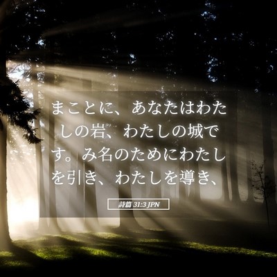 Picture 05 - 詩篇 31:3 JPN - まことに、あなたはわたしの岩、わ - Bible Verse Picture