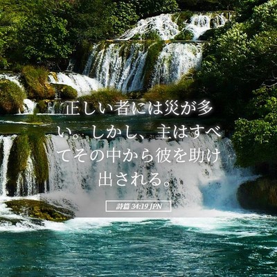 Picture 05 - 詩篇 34:19 JPN - 正しい者には災が多い。しかし、主 - Bible Verse Picture