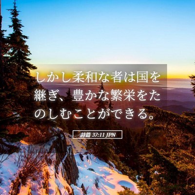 Picture 05 - 詩篇 37:11 JPN - しかし柔和な者は国を継ぎ、豊かな - Bible Verse Picture