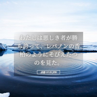 Picture 05 - 詩篇 37:35 JPN - わたしは悪しき者が勝ち誇って、レ - Bible Verse Picture