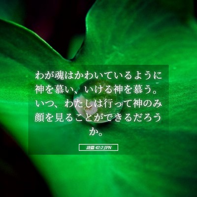 Picture 05 - 詩篇 42:2 JPN - わが魂はかわいているように神を慕 - Bible Verse Picture