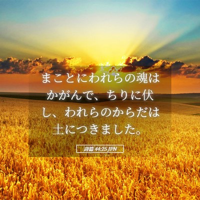 Picture 05 - 詩篇 44:25 JPN - まことにわれらの魂はかがんで、ち - Bible Verse Picture