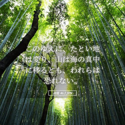 Picture 05 - 詩篇 46:2 JPN - このゆえに、たとい地は変り、山は - Bible Verse Picture