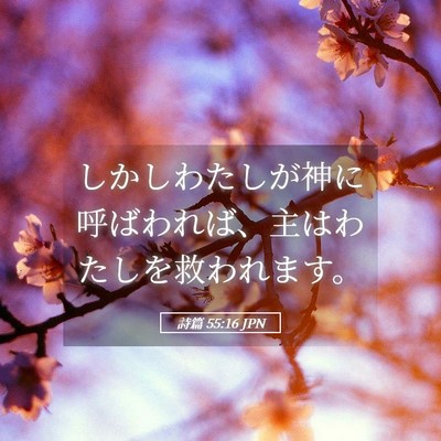 Picture 05 - 詩篇 55:16 JPN - しかしわたしが神に呼ばわれば、主 - Bible Verse Picture