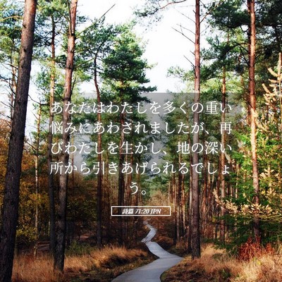 Picture 05 - 詩篇 71:20 JPN - あなたはわたしを多くの重い悩みに - Bible Verse Picture