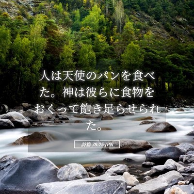 Picture 05 - 詩篇 78:25 JPN - 人は天使のパンを食べた。神は彼ら - Bible Verse Picture