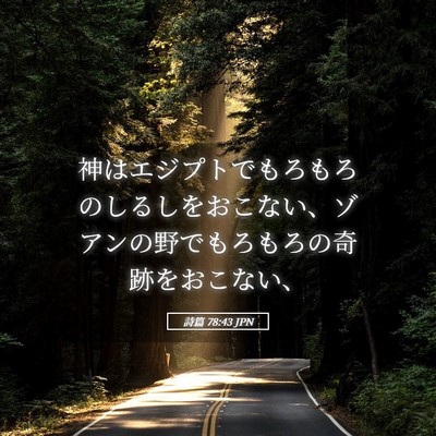 Picture 05 - 詩篇 78:43 JPN - 神はエジプトでもろもろのしるしを - Bible Verse Picture