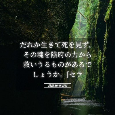 Picture 05 - 詩篇 89:48 JPN - だれか生きて死を見ず、その魂を陰 - Bible Verse Picture