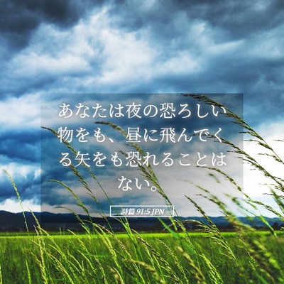 Picture 05 - 詩篇 91:5 JPN - あなたは夜の恐ろしい物をも、昼に - Bible Verse Picture