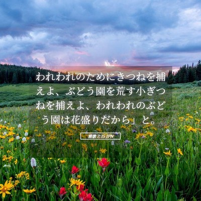 Picture 05 - 雅歌 2:15 JPN - われわれのためにきつねを捕えよ、 - Bible Verse Picture