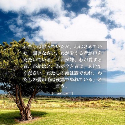 Picture 05 - 雅歌 5:2 JPN - わたしは眠っていたが、心はさめて - Bible Verse Picture
