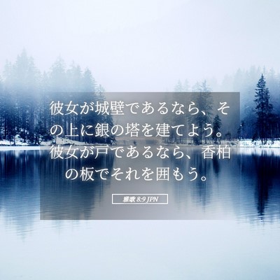 Picture 05 - 雅歌 8:9 JPN - 彼女が城壁であるなら、その上に銀 - Bible Verse Picture
