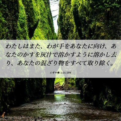 Picture 06 - イザヤ書 1:25 JPN - わたしはまた、わが手をあなたに向 - Bible Verse Picture