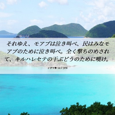 Picture 06 - イザヤ書 16:7 JPN - それゆえ、モアブは泣き叫べ、民は - Bible Verse Picture