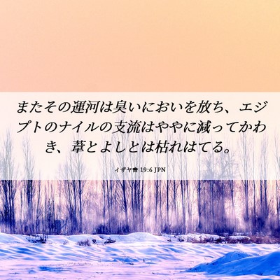 Picture 06 - イザヤ書 19:6 JPN - またその運河は臭いにおいを放ち、 - Bible Verse Picture