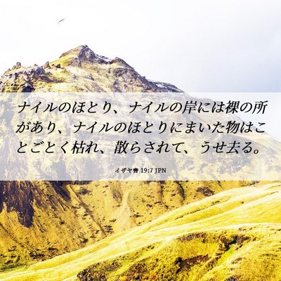 Picture 06 - イザヤ書 19:7 JPN - ナイルのほとり、ナイルの岸には裸 - Bible Verse Picture