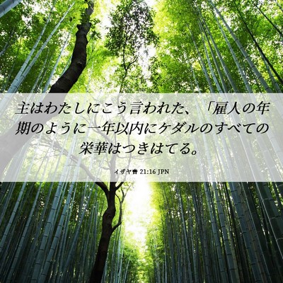 Picture 06 - イザヤ書 21:16 JPN - 主はわたしにこう言われた、「雇人 - Bible Verse Picture