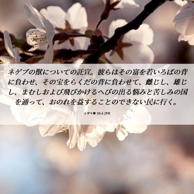 Picture 06 - イザヤ書 30:6 JPN - ネゲブの獣についての託宣。彼らは - Bible Verse Picture