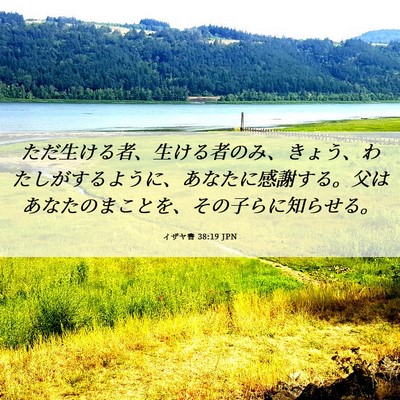 Picture 06 - イザヤ書 38:19 JPN - ただ生ける者、生ける者のみ、きょ - Bible Verse Picture