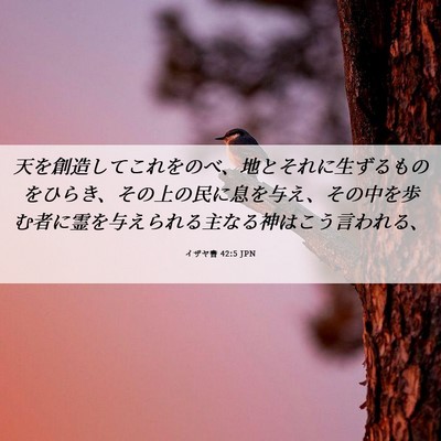 Picture 06 - イザヤ書 42:5 JPN - 天を創造してこれをのべ、地とそれ - Bible Verse Picture
