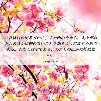 Picture 06 - イザヤ書 45:6 JPN - これは日の出る方から、また西の方 - Bible Verse Picture