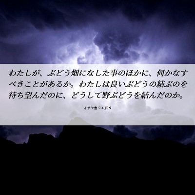 Picture 06 - イザヤ書 5:4 JPN - わたしが、ぶどう畑になした事のほ - Bible Verse Picture