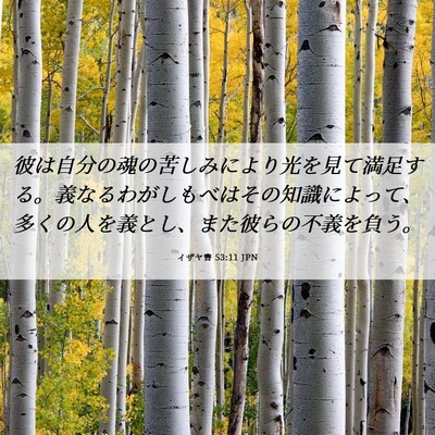 Picture 06 - イザヤ書 53:11 JPN - 彼は自分の魂の苦しみにより光を見 - Bible Verse Picture