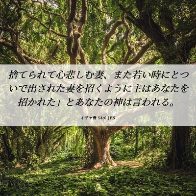 Picture 06 - イザヤ書 54:6 JPN - 捨てられて心悲しむ妻、また若い時 - Bible Verse Picture