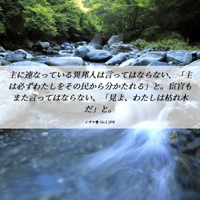 Picture 06 - イザヤ書 56:3 JPN - 主に連なっている異邦人は言っては - Bible Verse Picture