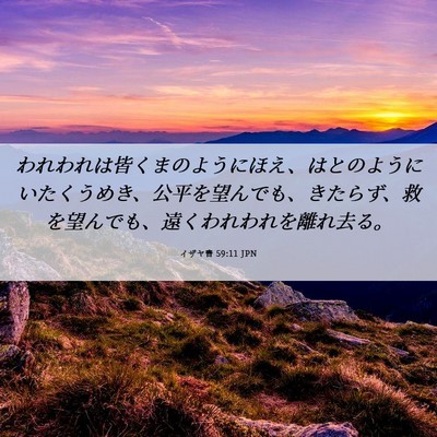 Picture 06 - イザヤ書 59:11 JPN - われわれは皆くまのようにほえ、は - Bible Verse Picture