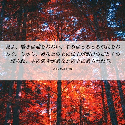 Picture 06 - イザヤ書 60:2 JPN - 見よ、暗きは地をおおい、やみはも - Bible Verse Picture