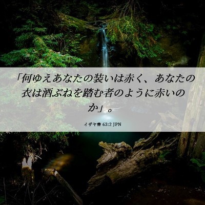 Picture 06 - イザヤ書 63:2 JPN - 「何ゆえあなたの装いは赤く、あな - Bible Verse Picture