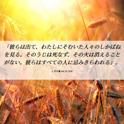 Picture 06 - イザヤ書 66:24 JPN - 「彼らは出て、わたしにそむいた人 - Bible Verse Picture