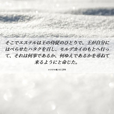 Picture 06 - エステル記 4:5 JPN - そこでエステルは王の侍従のひとり - Bible Verse Picture