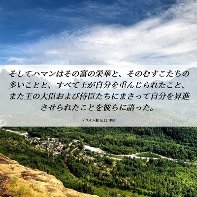 Picture 06 - エステル記 5:11 JPN - そしてハマンはその富の栄華と、そ - Bible Verse Picture