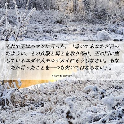 Picture 06 - エステル記 6:10 JPN - それで王はハマンに言った、「急い - Bible Verse Picture