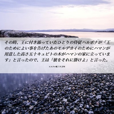 Picture 06 - エステル記 7:9 JPN - その時、王に付き添っていたひとり - Bible Verse Picture