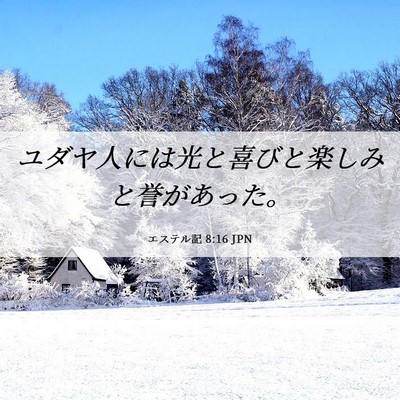 Picture 06 - エステル記 8:16 JPN - ユダヤ人には光と喜びと楽しみと誉 - Bible Verse Picture