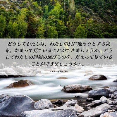 Picture 06 - エステル記 8:6 JPN - どうしてわたしは、わたしの民に臨 - Bible Verse Picture
