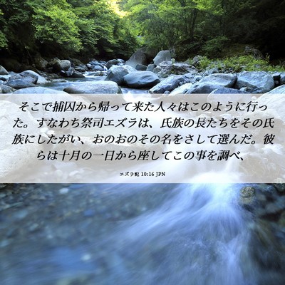 Picture 06 - エズラ記 10:16 JPN - そこで捕囚から帰って来た人々はこ - Bible Verse Picture