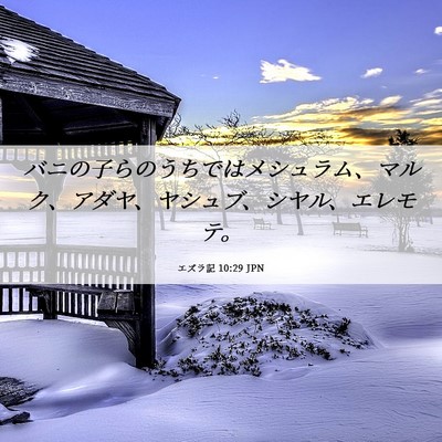 Picture 06 - エズラ記 10:29 JPN - バニの子らのうちではメシュラム、 - Bible Verse Picture