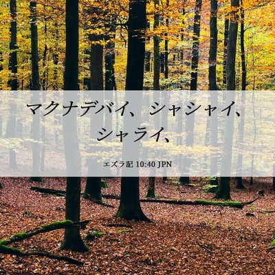 Picture 06 - エズラ記 10:40 JPN - マクナデバイ、シャシャイ、シャラ - Bible Verse Picture